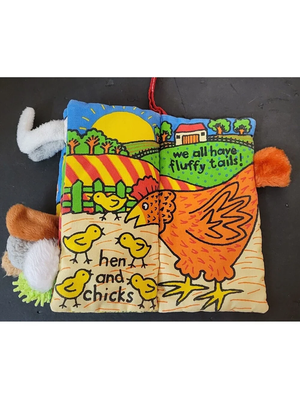 Jellycat Fluffy Tails Soft Book Animals Sensory Developmental Crinkle Noises